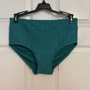 Lands End Women’s Swimwear Textured Lightweight Green Bikini Bottom NWOT, Size 4